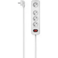 Hama Steckdosenleiste 4-fach, Schalter, 1,5 m, Weiß