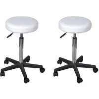 vidaXL Bürohocker 2 Stk. Weiß 35,5x84 cm Kunstleder