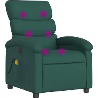 vidaXL Massage-Relaxsessel, dunkelgrüner Stoff