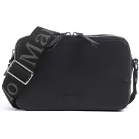 Marc O'Polo Umhängetasche "VALA", Damen, Gr. B/H/T: 22cm x 14cm x 6,5cm, schwarz, Polyester, ACCESSORIES, unifarben, Taschen Umhängetasche, Bodybag, Schultertasche mit breitem Logo-Gurtband