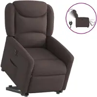 vidaXL Relaxsessel mit Aufstehhilfe Elektrisch Dunkelbraun Stoff