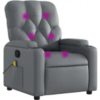 vidaXL Massagesessel Relaxsessel Grau Kunstleder