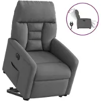 vidaXL Relaxsessel mit Aufstehhilfe Elektrisch Dunkelgrau Stoff