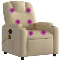 vidaXL Massage-Relaxsessel Cremefarbener Stoff