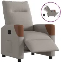 vidaXL Relaxsessel Elektrisch Taupe Stoff
