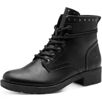 Tamaris Damen Stiefelette mit Nieten und schaftumspielender Schnürung 1-25133-45, Größe:38 EU, Farbe:Schwarz
