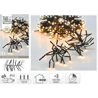 Nenurodyta LED Cluster Lichterkette 5,5m 768 LEDs Warmweiß 8 Modi strombetrieb IP44 Wasserabweisend Innen/Außen Weihnachtsbeleuchtung Büschelkette