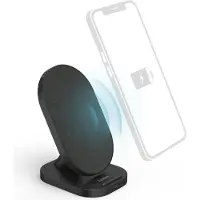 Hama Wireless Charger QI-FC10S-Fab, 10 W, kabellose Smartphone-Ladestati