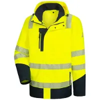 Nitras MOTION TEX VIZ PLUS, Warn-Multifunktionsjacke XL neonorange / marineblau
