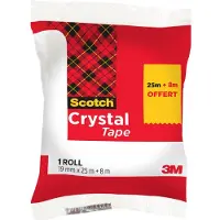 Scotch 3M Crystal Klebeband 1 Rolle 19 mm x 25 m + 8 m GRATIS