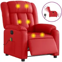 vidaXL Massagesessel Elektrisch Rot Kunstleder