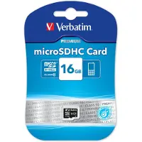 Verbatim Micro SDHC 16GB, 16384 MB, Micro Secure Digital High-Capacity (MicroSDHC), 10 MB/s