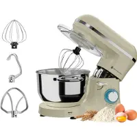Kitchenbrothers 2000W Küchenmaschine - Küchenroboter - 6,2L - Mixer mit Rührschüssel - Küchenmixer - Champagner