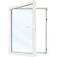 JOSEFMEETH Josef Meeth Fenster und Türen Energiespar-Fenster »76/3 «, 70 x 140 cm (BxH), Dreh-Kipp, DIN links - silberfarben