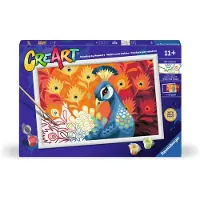 Ravensburger CreArt - MNZ - Proud Peacock, Farben enthalten, Malen nach Zahlen Set