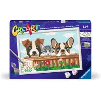 Ravensburger CreArt - MNZ - Cats and Dogs, Farben enthalten, Malen nach Zahlen Set