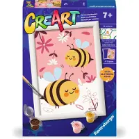 Ravensburger CreArt - MNZ - Happy Bumblebees, Farben enthalten, Malen nach Zahlen Set