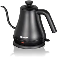 Cloer 4960 Wasserkocher Gooseneck mit geschwungenem Ausguss für 0,8 l, abnehmbarer Deckel, Füllmengenmarkierung, Trockengeh- & Überhitzungsschutz,