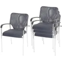 MCW 4x Besucherstuhl Tucson, Konferenzstuhl stapelbar, Stoff/Textil
