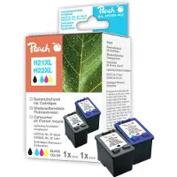 Peach H21XL/H22XL bk, color Spar Pack Druckköpfe, Schwarz, Cyan, Magenta, Gelb, Tinte auf Pigmentbasis, Tinte auf Farbstoffbasis, 2 Stück(e), Multipack
