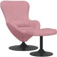 vidaXL Eierstuhl mit Fußhocker Rosa Samt