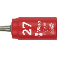 Wera 8767 A VDE HF TORX Zyklop Bitnuss, isoliert, mit 1/4"-Antrieb, mit Haltefunktion, Buchse, 1/4", Metrisch/imperial, 1/4", TX27, 1,8 cm
