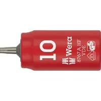Wera 8767 A VDE HF TORX Zyklop Bitnuss, isoliert, mit 1/4"-Antrieb, mit Haltefunktion, Buchse, 1/4", Metrisch/imperial, 1/4", TX10, 1,8 cm