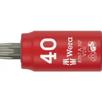Wera 8767 A VDE HF TORX Zyklop Bitnuss, isoliert, mit 1/4"-Antrieb, mit Haltefunktion, Buchse, 1/4", Metrisch/imperial, 3 mm, 1/4", TX40