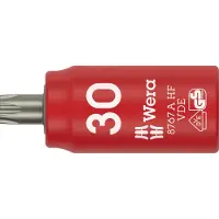 Wera 8767 A VDE HF TORX Zyklop Bitnuss, isoliert, mit 1/4 zoll-Antrieb, mit Haltefunktion, TX 30 x 36 mm