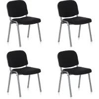 Hjh OFFICE XT 600 4er Pack - Besucherstuhl Konferenzstuhl Silber / Schwarz