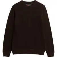 Superdry für Herren. M6110681A Light Texture dunkelbrauner Pullover (XXL), Lässig, Baumwolle, Kurzarm