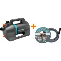 Gardena Gartenpumpe 4100 Silent Set (dunkelgrau/türkis, 550 Watt, Modell 2023)