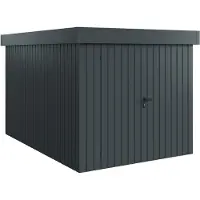 Hörmann Ecostar, Metall-Gerätehaus "Euroline Trend" mit Flachdach EFD 7, anthrazitgrau, 214 x 310 cm, 2-flüglige Tür