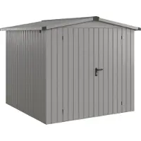 Hörmann Ecostar, Metall-Gerätehaus "Euroline Trend" mit Satteldach ESD 5, graualuminium, 214 x 214 cm, 2-flüglige Tür