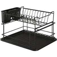Hermia Concept , KB010 - Black, Geschirrständer, 100 % METALL, Schwarz, 30 x 37 x 15 cm
