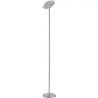 Selltec LED Deckenfluter Stehlampe rund Edelstahl, dimmbar per Touchdimmer Wohnzimmer, Büro, Arbeitszimmer