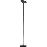 Selltec LED Deckenfluter Fluter rund schwarz, dimmbar über Touchdimmer, platzsparend Wohnzimmer, Schlafzimmer, Flur