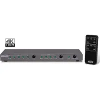 Marmitek HDMI Switch mit Audio Extractor - Connect 621 UHD 2.0 - HDMI 2.0 - 4K60 - HDR - ARC - Digitaler und Analoger Audioausgang - 4 ein/1 aus - automatisch schalten - Toslink - HDCP 2.2 - Ultra HD