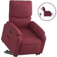 vidaXL Relaxsessel mit Aufstehhilfe Elektrisch Weinrot Stoff
