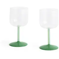 HAY - Tint Weinglas H15 - 2er-Set (Transparent & Grün)