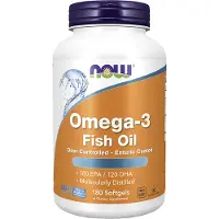 Now Omega-3 Fischöl, 180 molekular destillierte & magensaftresistente Weichkapseln