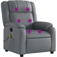 vidaXL Massagesessel Relaxsessel Grau Kunstleder