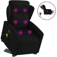 vidaXL Elektrischer Massagesessel mit Aufstehhilfe Schwarz Stoff