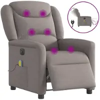 vidaXL Massagesessel Elektrisch Taupe Stoff
