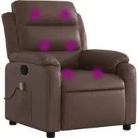 vidaXL Massagesessel Braun Kunstleder