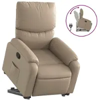 vidaXL Relaxsessel mit Aufstehhilfe Cappuccino-Braun Kunstleder