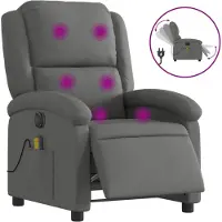 vidaXL Massagesessel Elektrisch Dunkelgrau Stoff