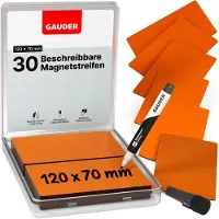 OEM Magnetische Etiketten - Herbruikbare Magnetbögen für Whiteboards, Schulbögen, Kanbanbögen und Kühlschränke - Magnetkarten mit Stift (30 Stück - 120 x 70 mm)