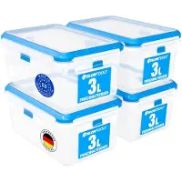 OEM Kühlbehälter-Set aus Edelstahl, 3 L, 4-teilig, BPA-frei, luchtdicht, lekvrij, -40 bis +100 Grad, für alle Lebensmittel, Horeca-Qualität.