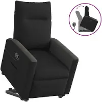 vidaXL Relaxsessel mit Aufstehhilfe Schwarz Stoff